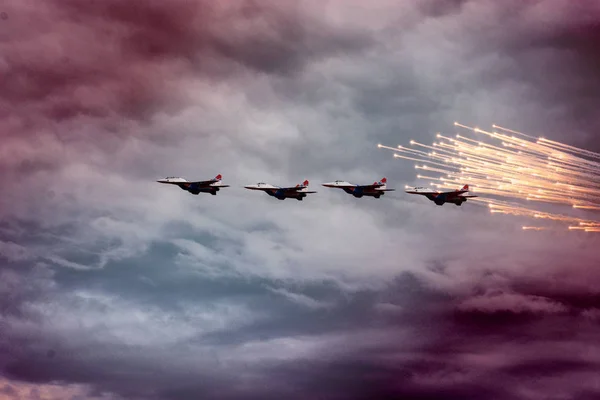 Барнаул Росія Жовтень 2018 Aviation Група Вищий Пілотаж Військово Повітряних — стокове фото