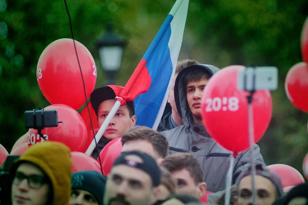 Novosibirsk Russia October 2017 Politician Alexei Navalny Speaks Opposition Rally — Stock Photo, Image