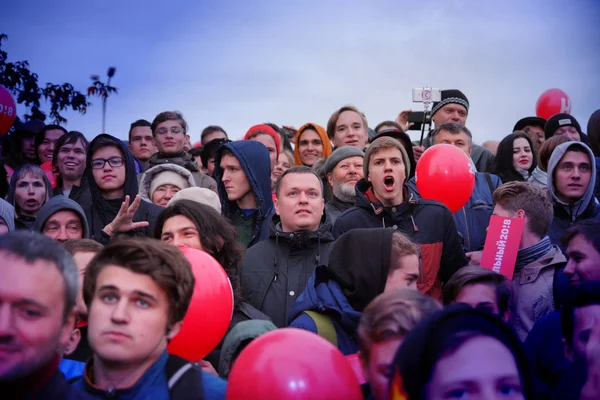 Novosibirsk Russia October 2017 Politician Alexei Navalny Speaks Opposition Rally — Stock Photo, Image