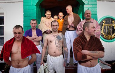 Barnaul, Rusya Federasyonu-Ocak 19, 2019.Prisoners hapiste almak Vaftiz ayini