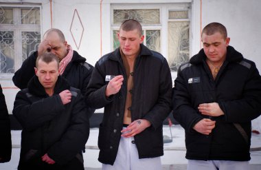 Barnaul, Rusya Federasyonu-Ocak 19, 2019.Prisoners hapiste almak Vaftiz ayini