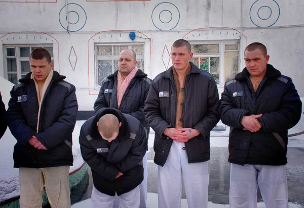 Barnaul Russland Januar 2019 Fanger Fengsel Tar Dåpsritualet – stockfoto