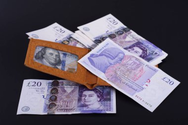 Banknot 20 karanlık bir arka plan benim cüzdan vardır