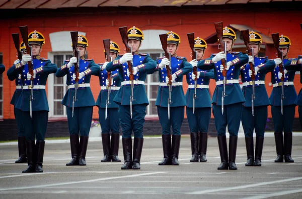 Moskau Russland Juni 2018 Präsidialregiment Soldaten Marschieren Und Üben Schießen — Stockfoto