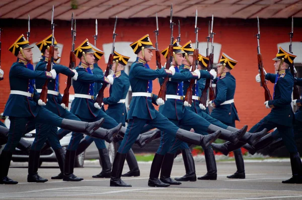 Moscú Rusia Junio 2018 Soldados Del Regimiento Presidencial Marchan Practican — Foto de Stock