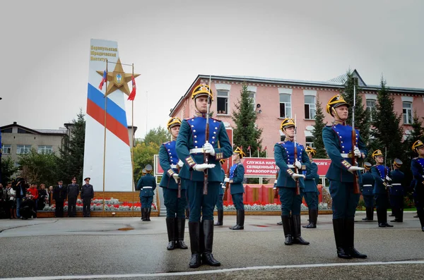 2018年7月12日 俄罗斯巴纳尔 巴纳尔法学院的学员和官员 — 图库照片