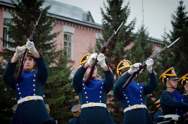 Moskau Russland Juni 2018 Präsidialregiment Soldaten Marschieren Und Üben Schießen — Stockfoto