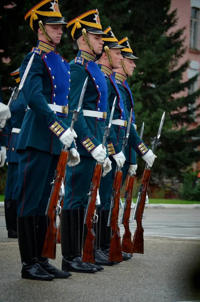 Moskou Rusland Juni 2018 Presidential Regiment Soldaten Marcheren Oefenen Schieten — Stockfoto