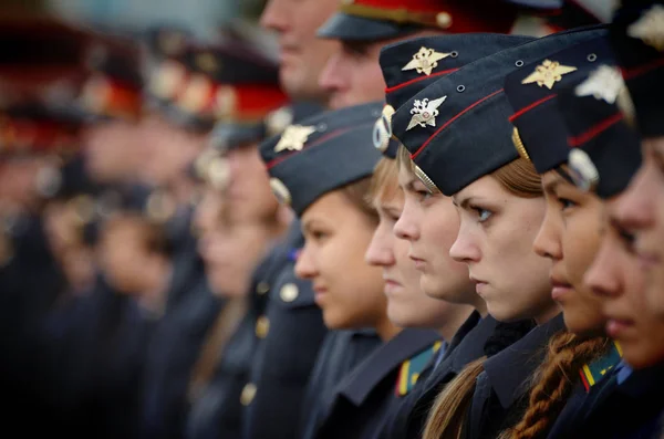 Barnaul Rusya Federasyonu Temmuz 2018 Askeri Lise Öğrencileri Barnaul Kanun — Stok fotoğraf