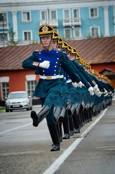 Moskau Russland Juni 2018 Präsidialregiment Soldaten Marschieren Und Üben Schießen — Stockfoto