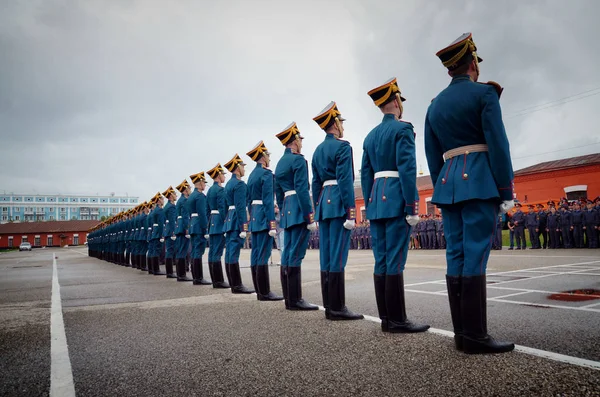 Moscú Rusia Junio 2018 Soldados Del Regimiento Presidencial Marchan Practican —  Fotos de Stock