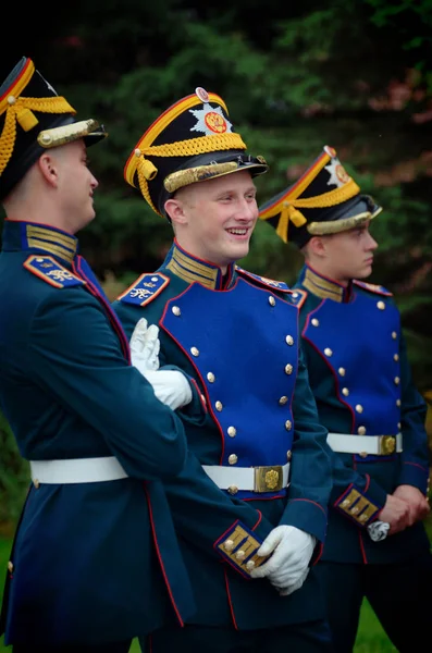 Moscú Rusia Junio 2018 Soldados Del Regimiento Presidencial Marchan Practican — Foto de Stock