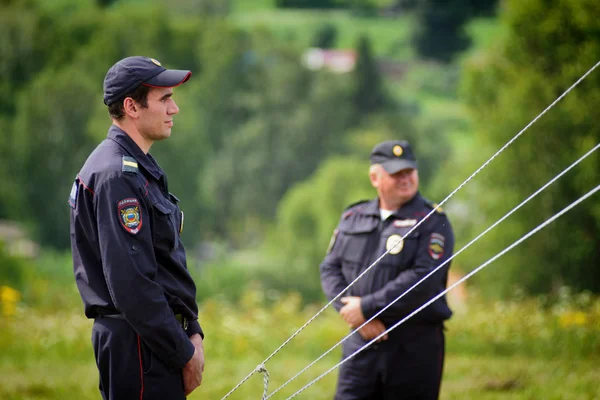 Altai Rusia Julio 2018 Oficial Patrulla Gorda Está Sirviendo Evento —  Fotos de Stock