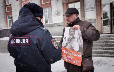 Barnaul, Rusya Federasyonu-Şubat 27, 2019. Bir poster 