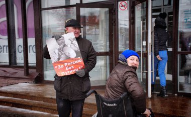 Barnaul, Rusya Federasyonu-Şubat 27, 2019. Bir poster 