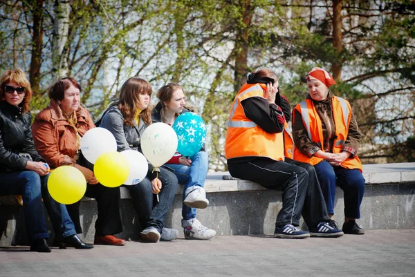Barnaul Rusland Mei 2018 Voorbijgangers Wandeling Rond Stad Dag Van — Stockfoto