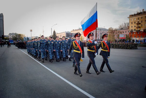 Барнаул Россия Марта 2017 Russian Military March Area — стоковое фото