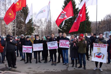 Barnaul, Rusya Federasyonu-24 Mart, 2019.rally Internet Rus yetkililere baskı karşı