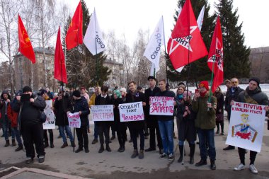 Barnaul, Rusya Federasyonu-24 Mart, 2019.rally Internet Rus yetkililere baskı karşı