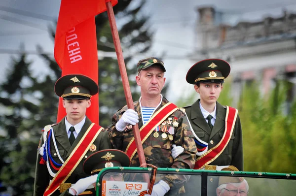 Barnaul Rússia Maio 2017 Cadetes Corpo Cadetes Barnaul Participam Desfile — Fotografia de Stock