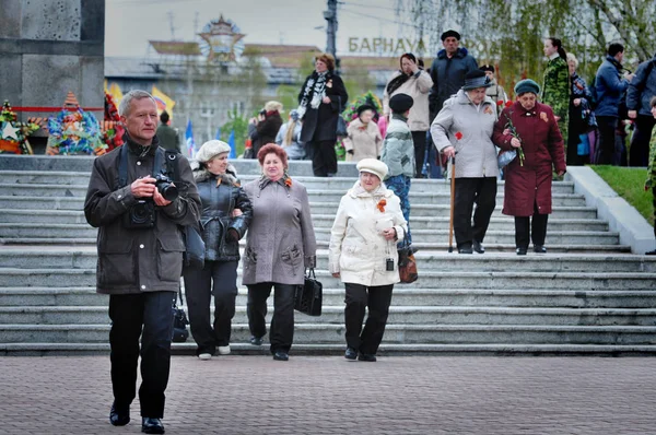 Barnaul Rusya Federasyonu Mayıs 2018 Dünya Savaşı Nda Zafer Günü — Stok fotoğraf