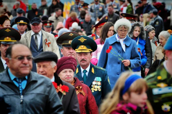 Barnaul Rusya Federasyonu Mayıs 2018 Dünya Savaşı Nda Zafer Günü — Stok fotoğraf