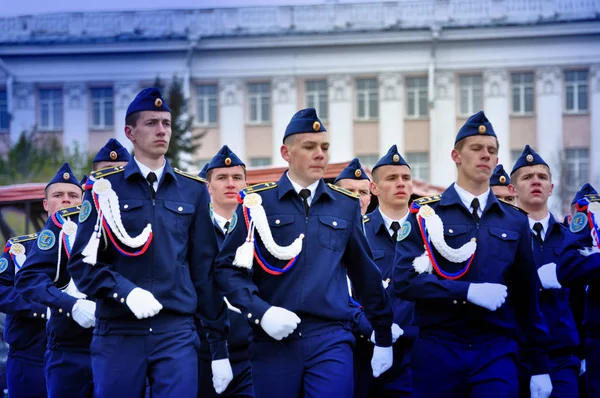 Barnaul Rosja Maja 2017 Kadetów Szkoły Sił Powietrznych — Zdjęcie stockowe