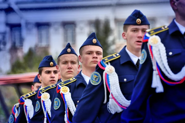 ロシアバルナウル 2017 年5月9日空軍学校の幹部候補生 — ストック写真