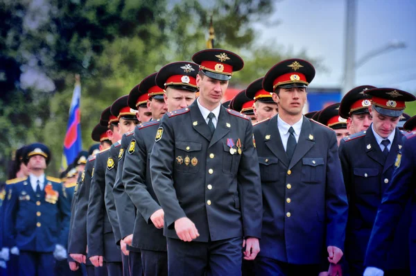 バルナウル 2017 年5月9日ロシア陸軍の兵士と将校たち — ストック写真