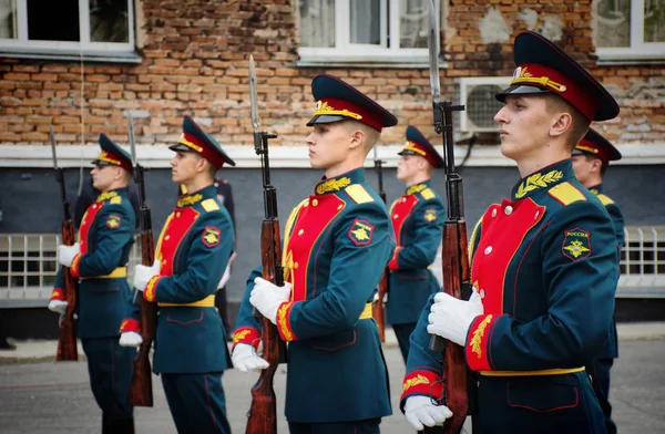 Barnaul Rússia Maio 2019 Soldados Guarda Honra Pelotão Ministério Dos — Fotografia de Stock