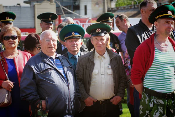 Barnaul Rusya Mayıs 2019 Sınır Muhafızları Günü Kutlayan Eski Askerler — Stok fotoğraf