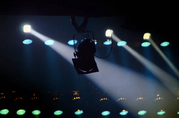 Light of lighting lanterns on the stage of the theater