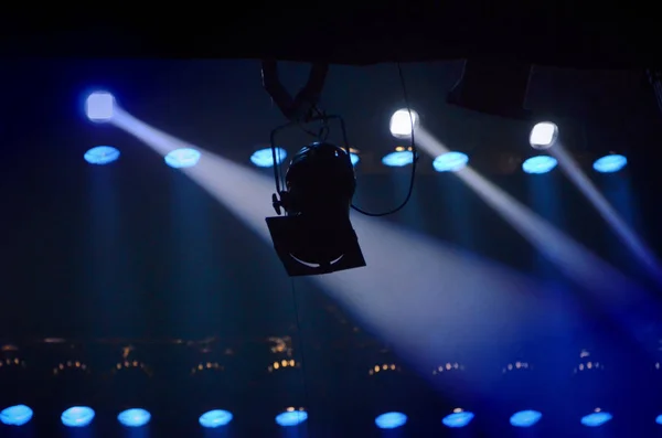 Light of lighting lanterns on the stage of the theater