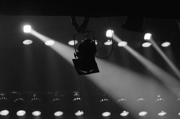 Light of lighting lanterns on the stage of the theater