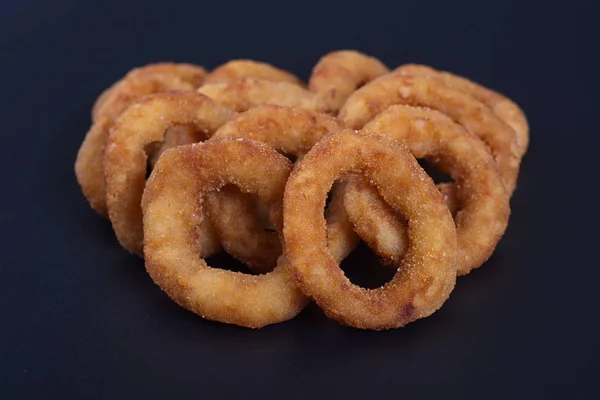 Junkfood Aus Fast Food Liegt Auf Dunklem Hintergrund — Stockfoto