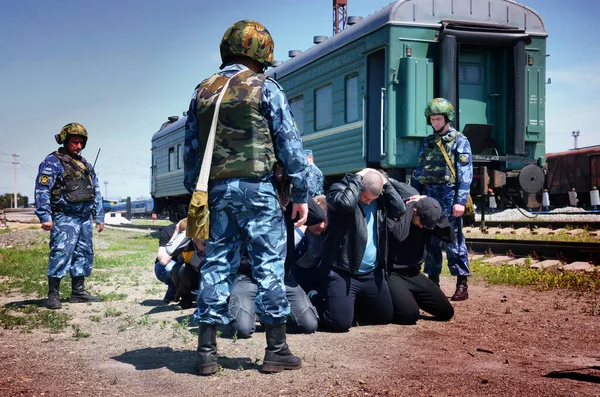 Barnaul Rusland Mei 2020 Soldaten Van Speciale Troepen Bestormden Wagons — Stockfoto