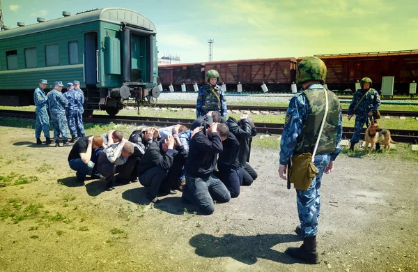 Barnaul Rusland Mei 2020 Soldaten Van Speciale Troepen Bestormden Wagons — Stockfoto