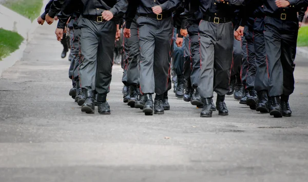 Soldados Das Tropas Internas Com Armas Durante Exercícios Comando Pessoal — Fotografia de Stock