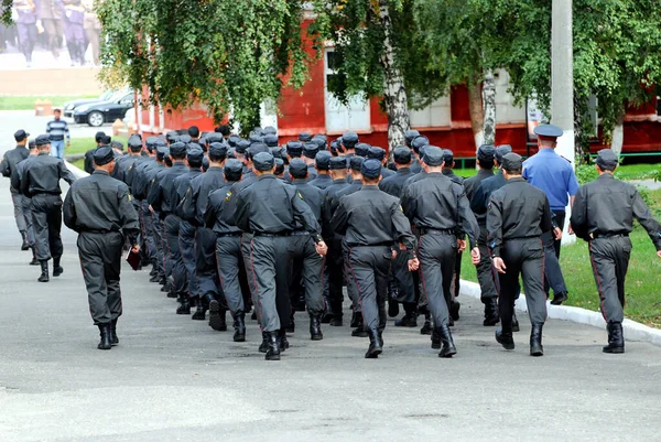 Soldaten Van Interne Troepen Met Wapens Tijdens Commando Stafoefeningen — Stockfoto