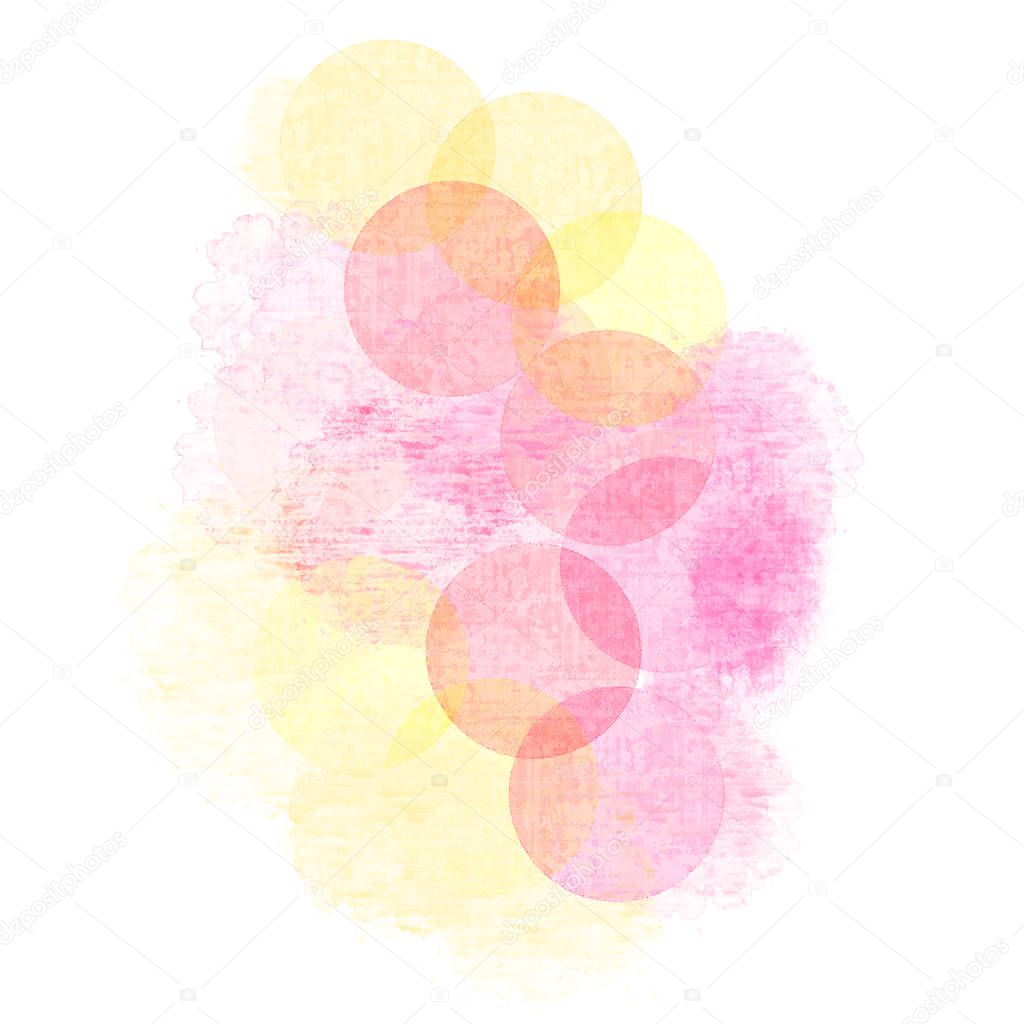 Pink watercolor stain abstract illustration
