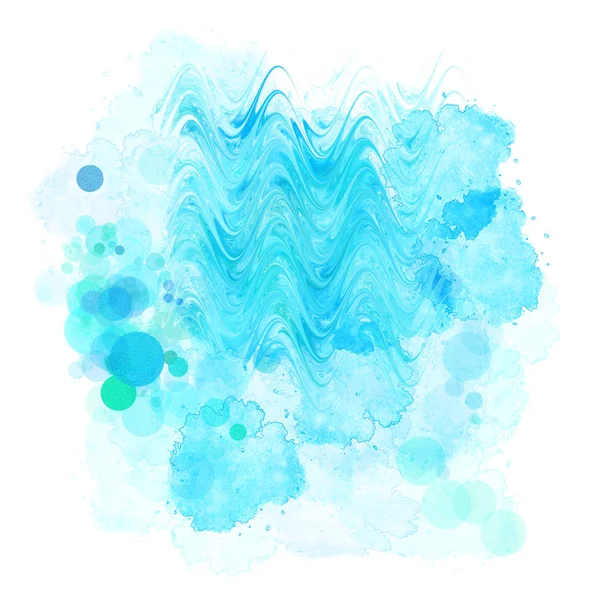 抽象的なイラスト 青い水彩絵の具汚れ — ストック写真