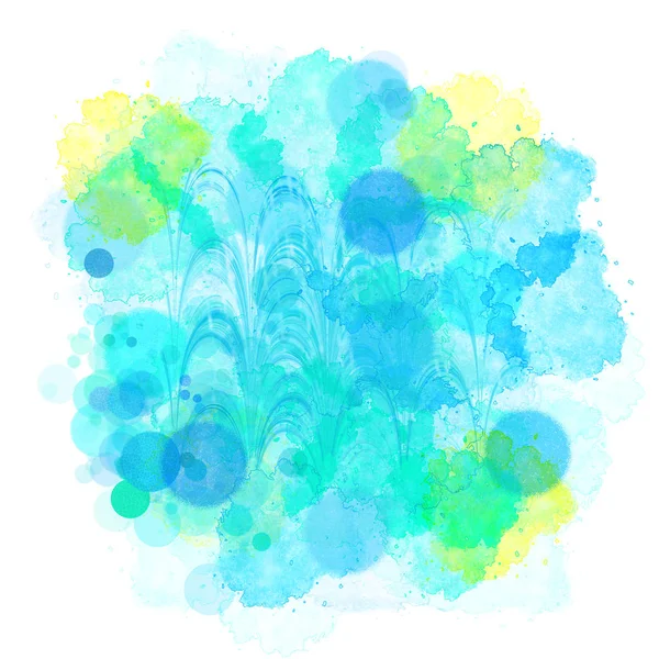 抽象的なイラスト 青い水彩絵の具汚れ — ストック写真