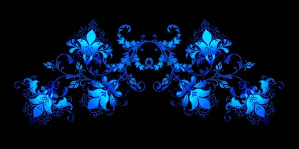 Ragyogó Szöveti Kék Fürtök Stílus Virágok Paisley Dekor Áttört Szövés — Stock Fotó