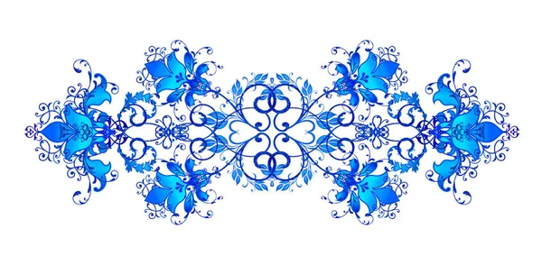 Parlak Dokusal Mavi Bukleler Stil Çiçekler Desenli Dekor Ajur Dokuma — Stok fotoğraf