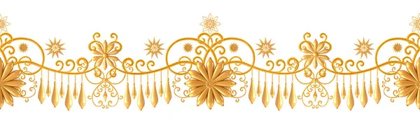 シームレス パターン 黄金の質感カール オリエンタル スタイル アラベスク 華麗なレース 様式化された花です 繊細な黄金色の背景を織りの透かし彫り — ストック写真