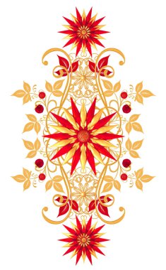 3D render. Altın dokulu bukleler. Oryantal tarzı Arabesk. Parlak dantel, stilize çiçekler. Narin, altın arka plan dokuma Ajur.