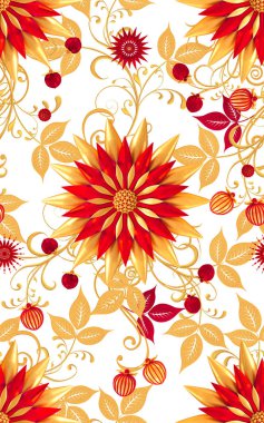 3D render. Altın stilize çiçekler, narin parlak bukleler, desenli öğesi, seamless modeli. Oryantal tarzı Arabesk. Parlak dantel. Narin, altın arka plan dokuma Ajur.