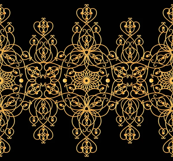 Χωρίς Ραφή Πρότυπο Χρυσή Ανάγλυφη Μπούκλες Ανατολίτικο Στυλ Αραβουργήματα Λαμπρή — Φωτογραφία Αρχείου