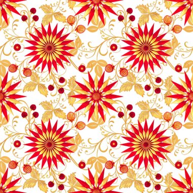 3d render. Altın stilize çiçekler, narin parlak bukleler, paisley element, dikişsiz desen. Oryantal tarzı arabesk. Parlak dantel.