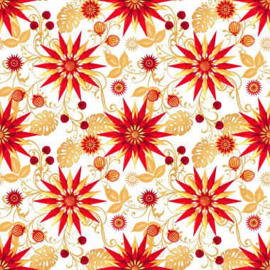 3d render. Altın stilize çiçekler, narin parlak bukleler, paisley element, dikişsiz desen. Oryantal tarzı arabesk. Parlak dantel.